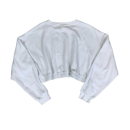 Vintage RETRO y2k 'Coca-Cola' Logo Crop White Graphic Sweatshirt S M