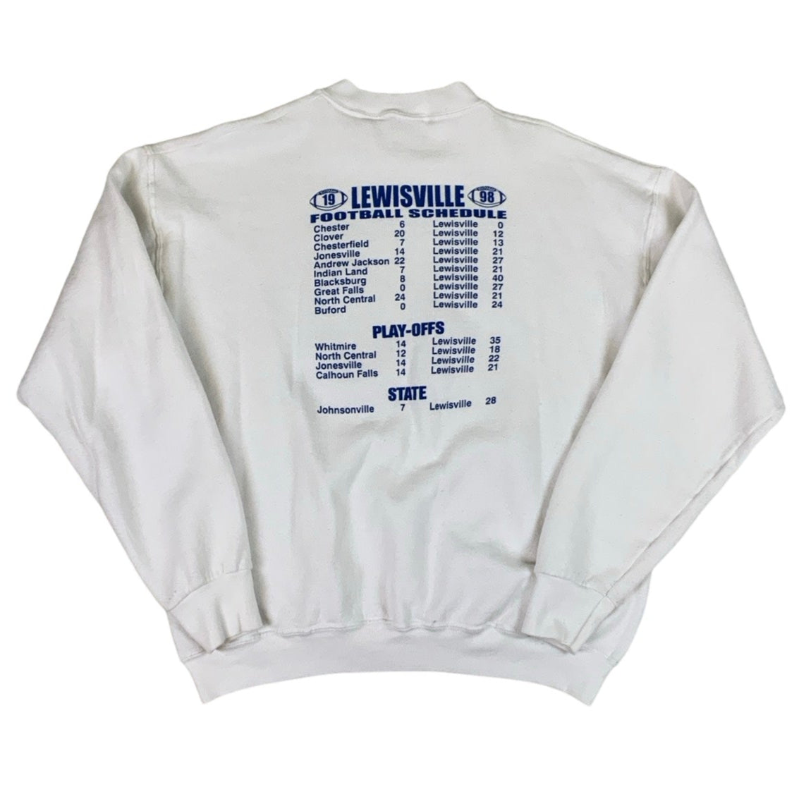 Vintage 90s Lewisville Lions Graphic Sport White Sweatshirt L XL
