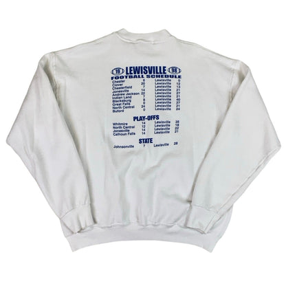 Vintage 90s Lewisville Lions Graphic Sport White Sweatshirt L XL