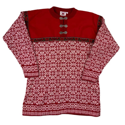 Red Bouviac Norway Chunky Nordic Knit jumper S M