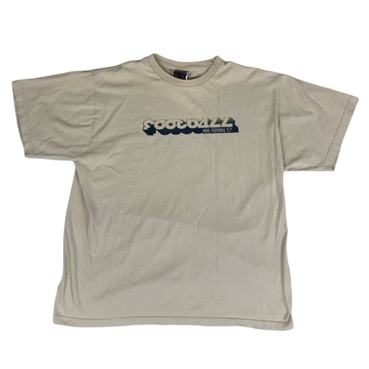 90s Vintage Nike 'Football' Graphic Cream T-Shirt M L