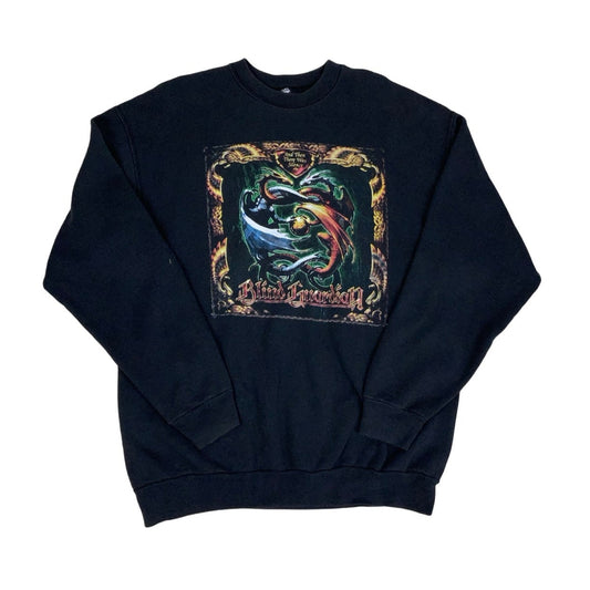 Vintage 'Fruit of the Loom' 1998 Blind Guardian Middle Earth Dragon Black Graphic Sweatshirt M L