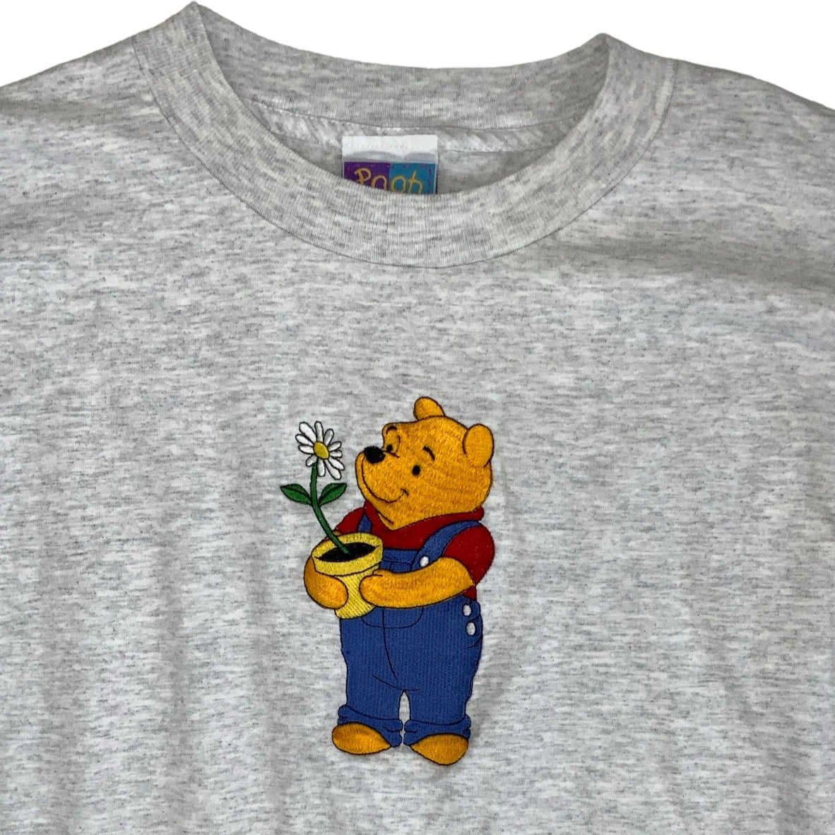 Vintage 90s 'Pooh!' Winnie the Pooh Cartoon Grey Graphic T-Shirt M