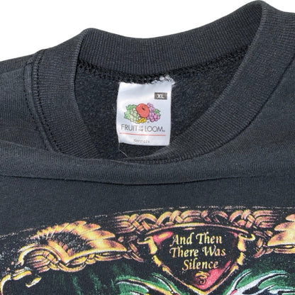 Vintage 'Fruit of the Loom' 1998 Blind Guardian Middle Earth Dragon Black Graphic Sweatshirt M L