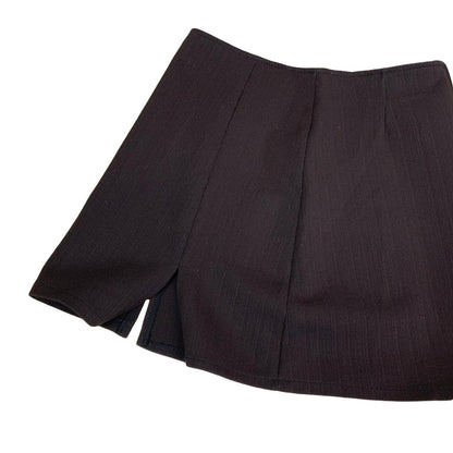 Y2K Brown Sasch Slit-Front Mini Skirt XS 8 10