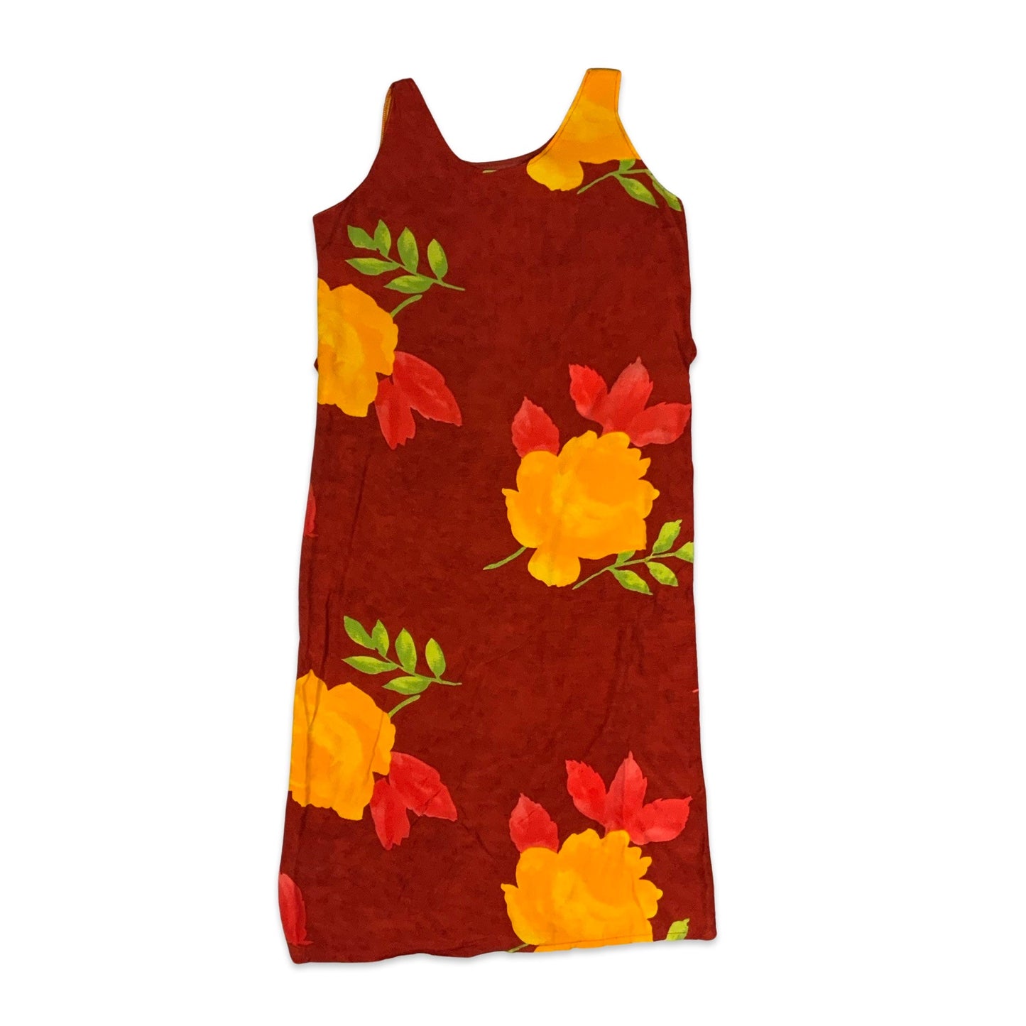 Y2K Red Sleeveless Floral Print Dress 16