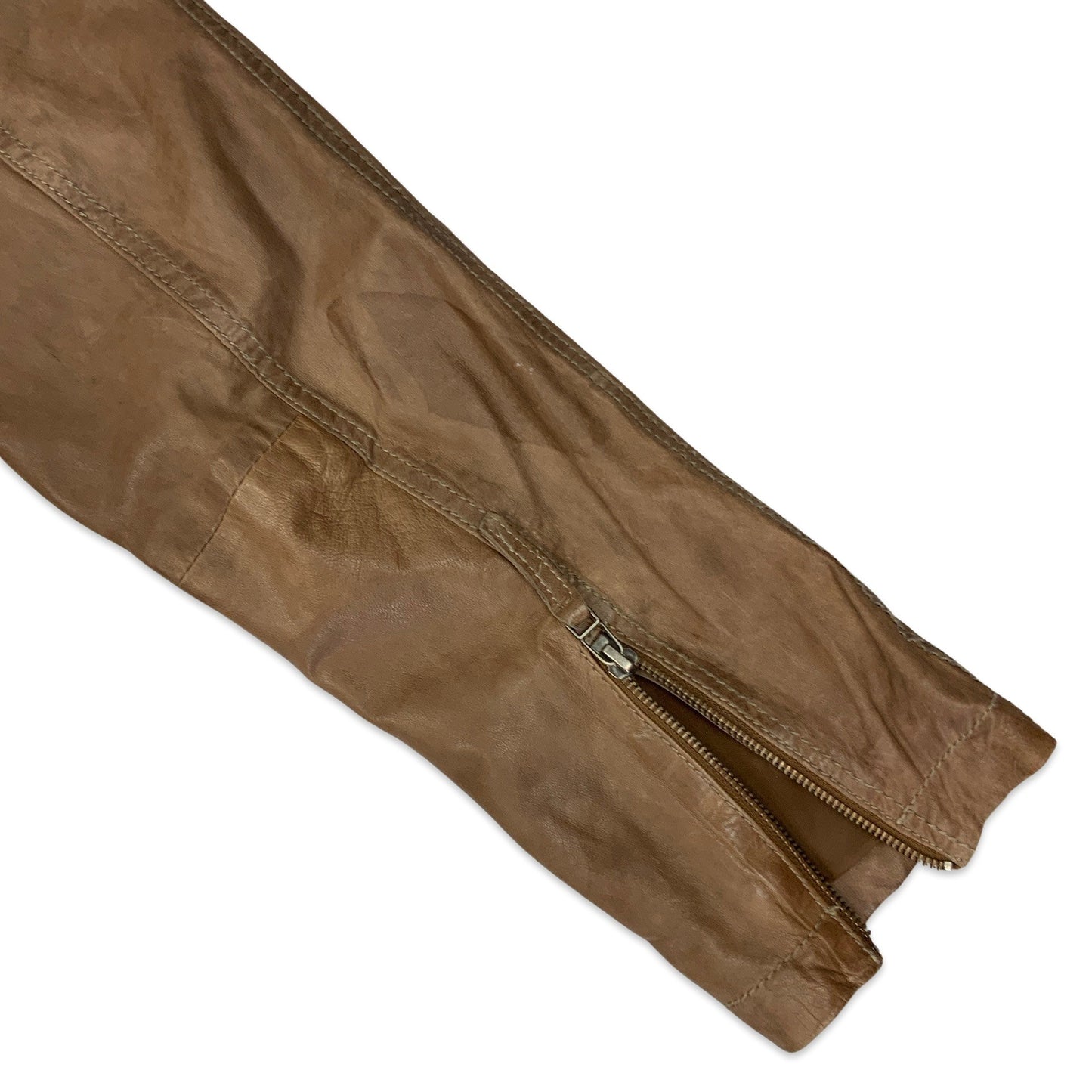 Y2K Brown Leather Jacket M L
