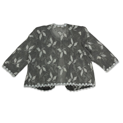 90s Silver & Black Woven Bolero 14 16