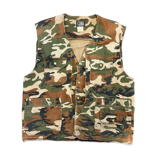Vintage Camouflage Utility Vest M