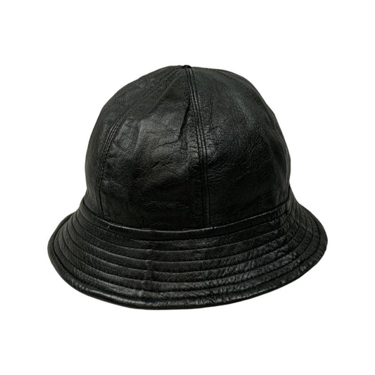 Vintage Black Leather Bucket Hat