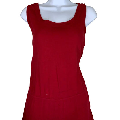Vintage ‘UNO’ 90s Red Sleeveless Maxi Summer Dress 14 16 18