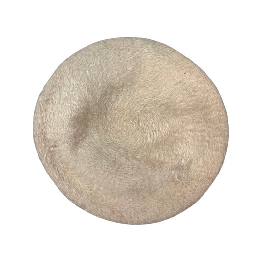 Vintage 60s Cream Peach Fluffy Beret