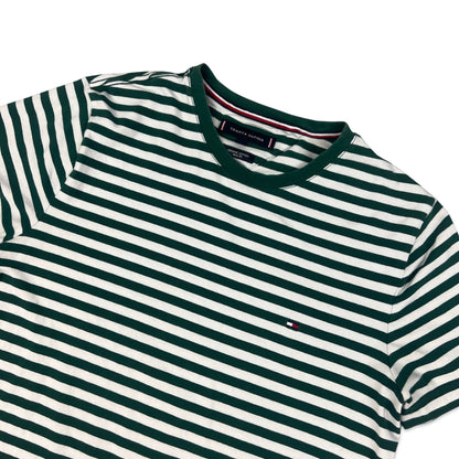 Tommy Hilfiger Green & White Striped Tee XS S