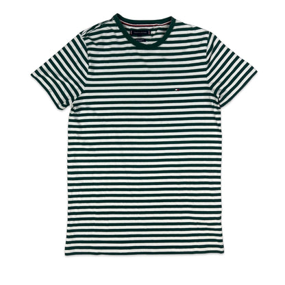 Tommy Hilfiger Green & White Striped Tee XS S