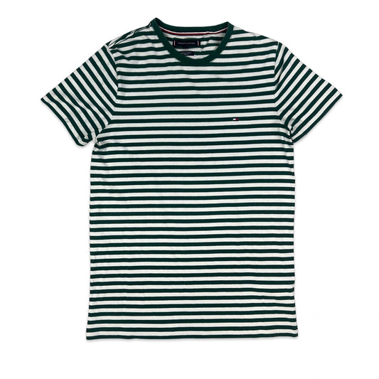 Tommy Hilfiger Green & White Striped Tee XS S