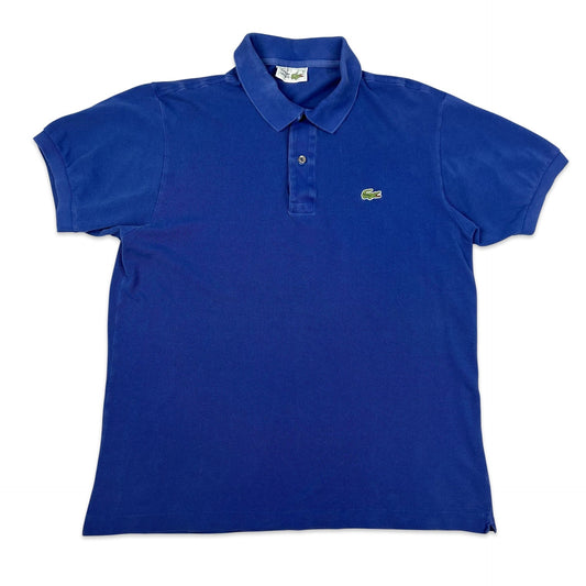 Vintage 80s Chemise Lacoste Blue Polo Shirt S M