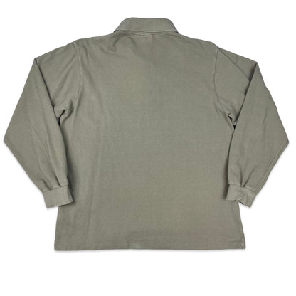 Vintage 80s Chemise Lacoste Taupe Rugby Shirt S M