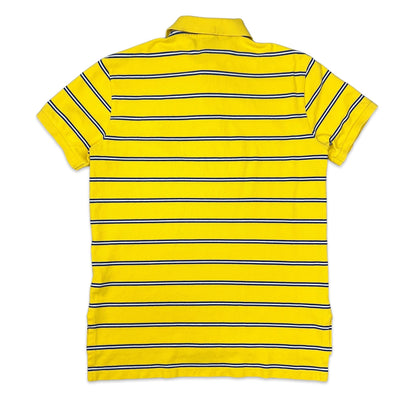 Vintage Ralph Lauren Yellow & Blue Striped Polo Shirt XS S