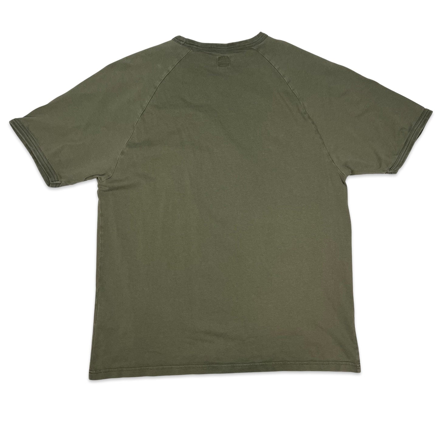 00s Adidas Green & White Ringer Three Stripe Tee S M