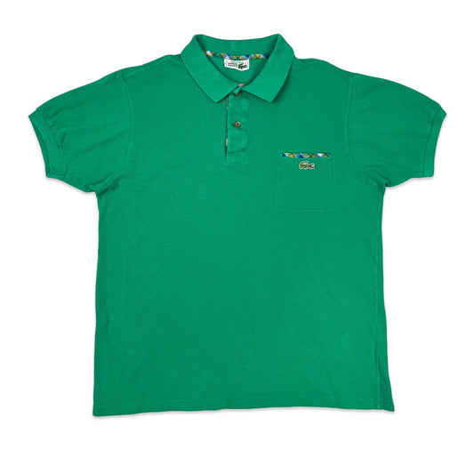 Vintage 80s Chemise Lacoste Green Polo Shirt S M