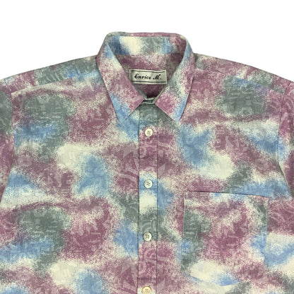 Vintage Baby Blue Pink & Grey Shirt M L