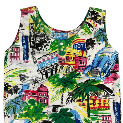 Vintage Bright Print Vest Top 6 8 10