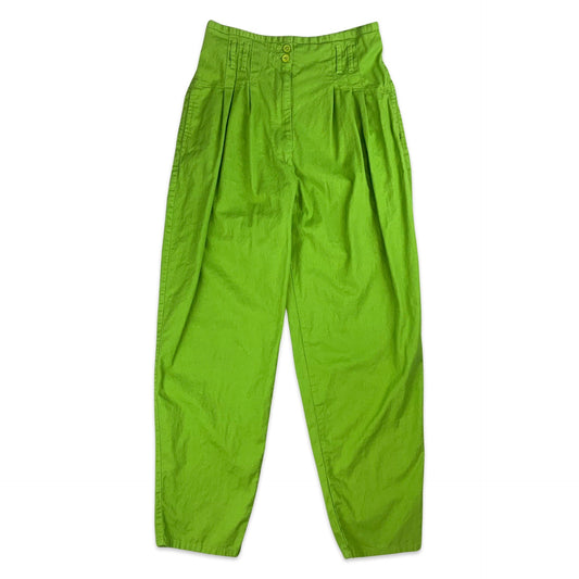 Vintage Green Balloon Leg Trousers 8 10 12