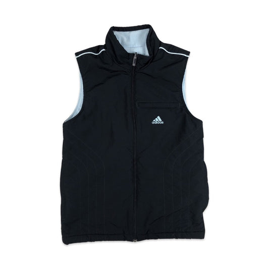 Vintage 00s Adidas Reversible Navy and Light Blue Puffer / Fleece Gilet 8