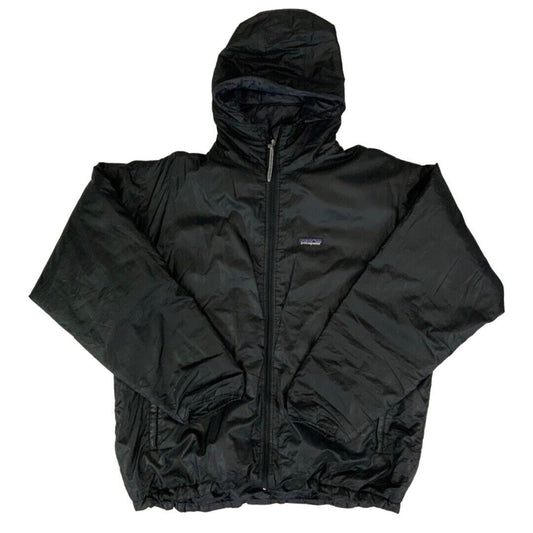 00s Black Patagonia Zip-Up Windbreaker Hooded Outdoor Jacket XXL
