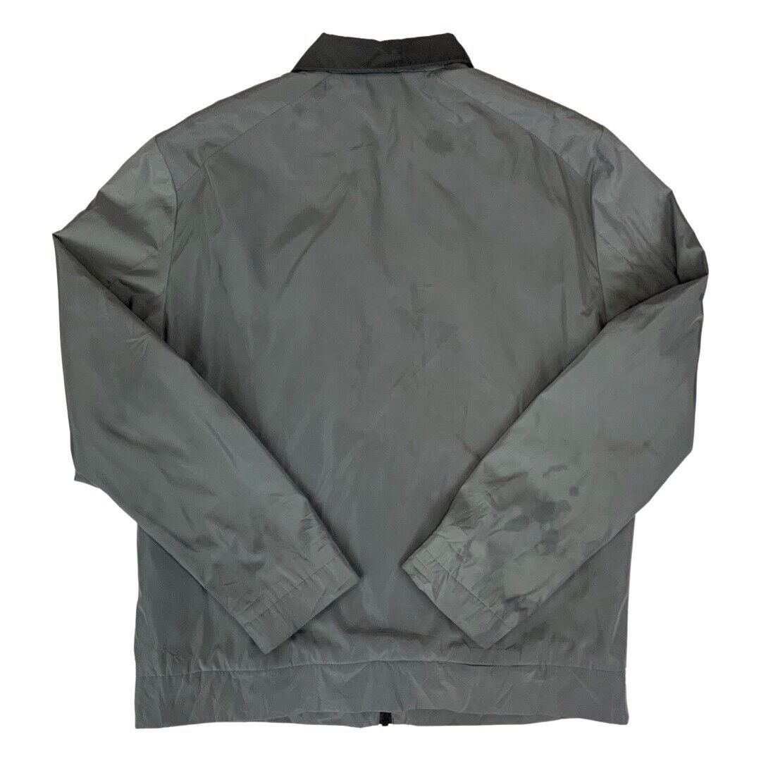 00's Shiny Silver Michael Kors Zip-Up Packable Windbreaker Jacket Large