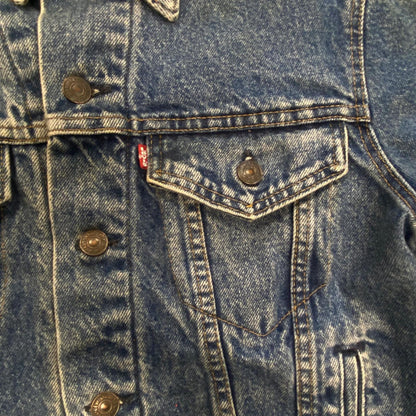 VTG 80s USA MADE LEVIS 70411 FLANNEL LINED DENIM TYPE 3 TRUCKER DENIM JACKET 36S