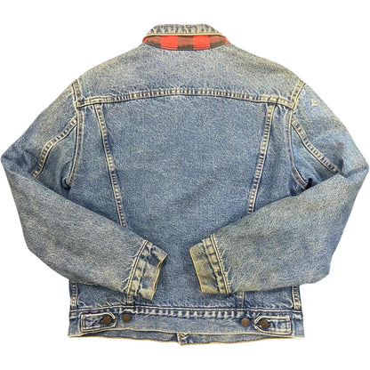 VTG 80s USA MADE LEVIS 70411 FLANNEL LINED DENIM TYPE 3 TRUCKER DENIM JACKET 36S