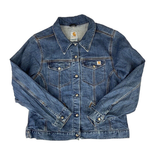 USA IMPORTED CARHARTT FOR WOMEN DENIM JACKET CASUAL WORKWEAR VGC 40” CHEST