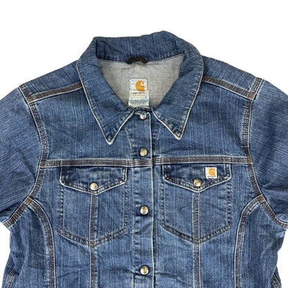 USA IMPORTED CARHARTT FOR WOMEN DENIM JACKET CASUAL WORKWEAR VGC 40” CHEST