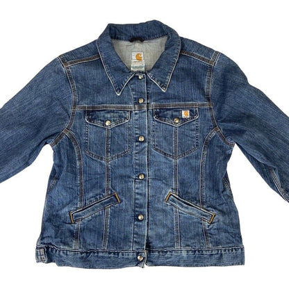 USA IMPORTED CARHARTT FOR WOMEN DENIM JACKET CASUAL WORKWEAR VGC 40” CHEST
