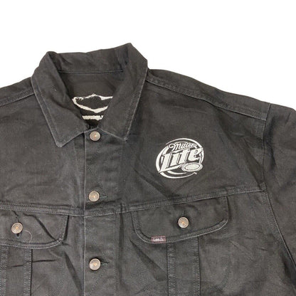 VTG 100 YEAR 2003 BLACK LEE HARLEY DAVIDSON MILLER LITE BEER DENIM JACKET XXL 50