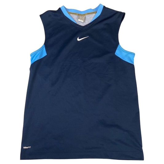 00's Navy & Baby Blue Nike Fit Dry Basketball Vest Large