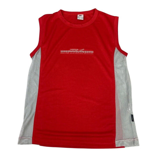 Vintage 90s Red & Silver Nike Barcode Original Tanktop Vest Large