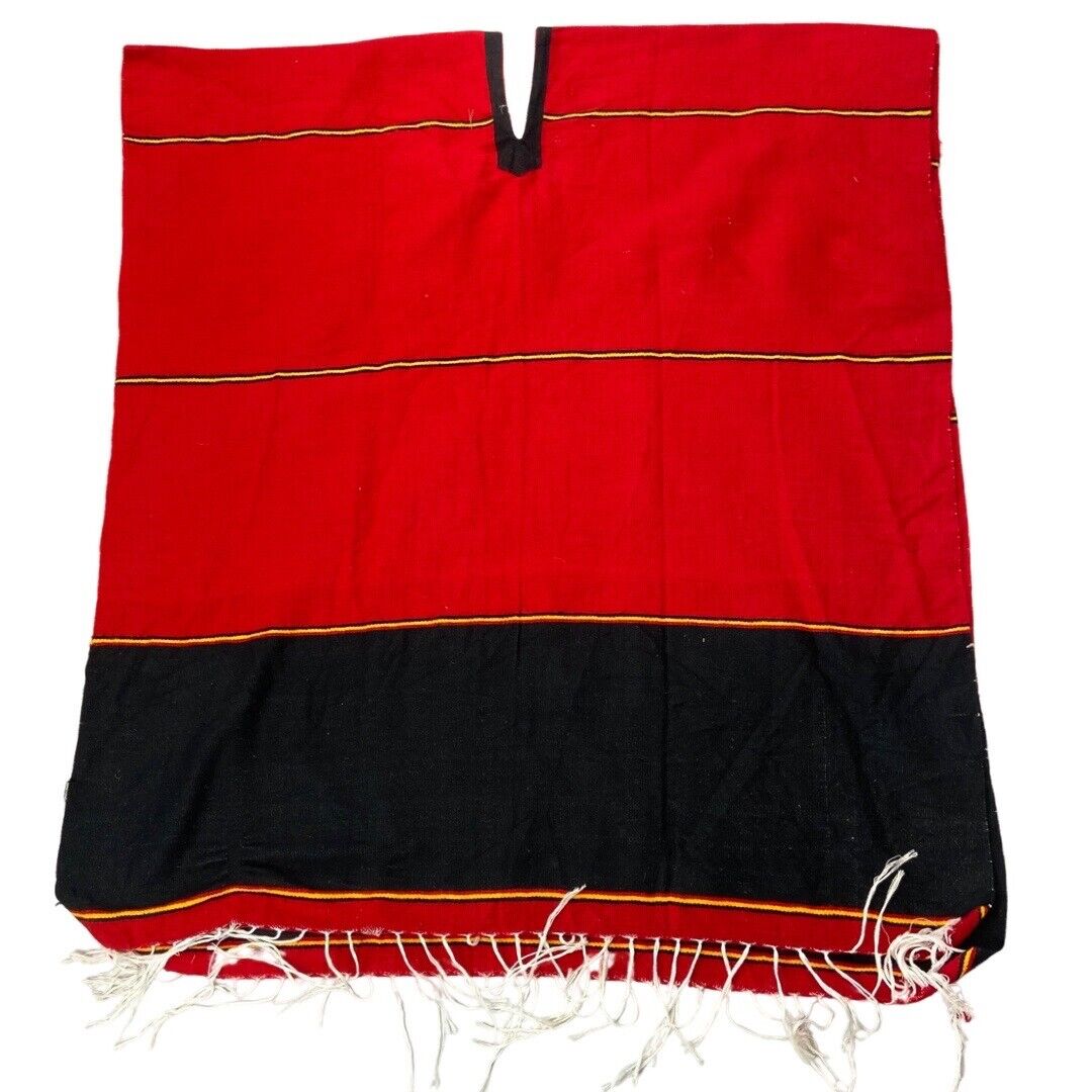 Vintage 00's Red & Black Calgary Flames NHL Pullover Embroidered Poncho OSFA