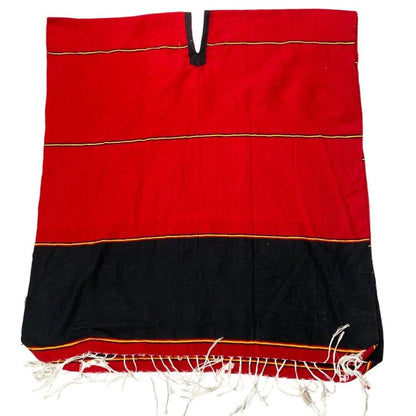 Vintage 00's Red & Black Calgary Flames NHL Pullover Embroidered Poncho OSFA