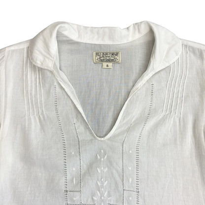 Vintage 90s 00s White Polo Jeans Co Ralph Lauren Long Sleeve Blouse Shirt S 8/10