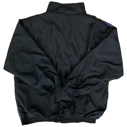 Vintage 80s 90s Black Pentathlon Graphic Patterned Shell Bomber Jacket XL