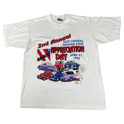 VTG 1996 White National Street Rod Association Appreciation Day Graphic Tee LRG