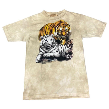 Vintage 2001 Beige The Mountain Tiger/Snow Tiger Graphic T-Shirt Extra Small