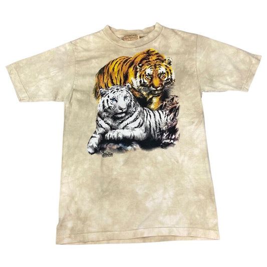 Vintage 2001 Beige The Mountain Tiger/Snow Tiger Graphic T-Shirt Extra Small