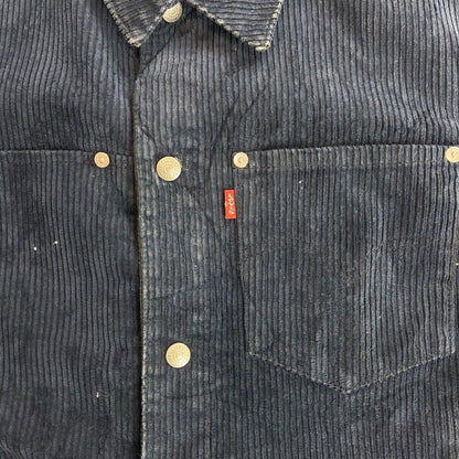 2000s LEVIS RED TAB ENGINEERED NAVY BLUE CORDUROY CORD TRUCKER JACKET 36” SMALL