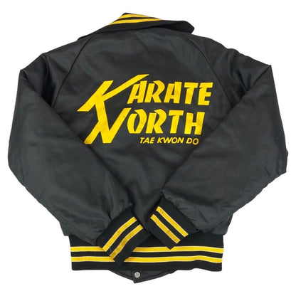 VTG 80s USA KARATE NORTH TAE KWON DO DAKOTA NYLON VARSITY JACKET XS 34”