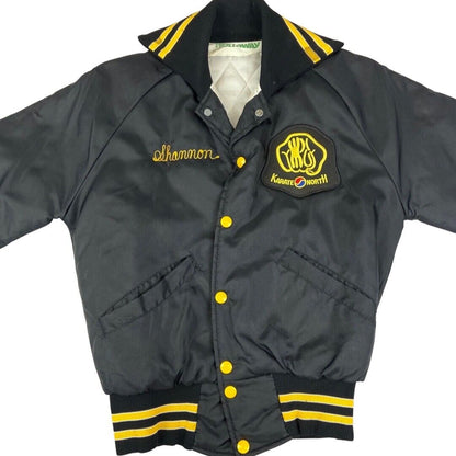 VTG 80s USA KARATE NORTH TAE KWON DO DAKOTA NYLON VARSITY JACKET XS 34”