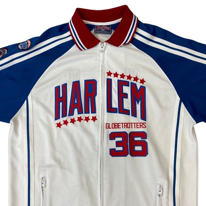 Vintage Multi-Coloured Harlem Globetrotters Platinum Fubu Zip-Up Jersey XXXL