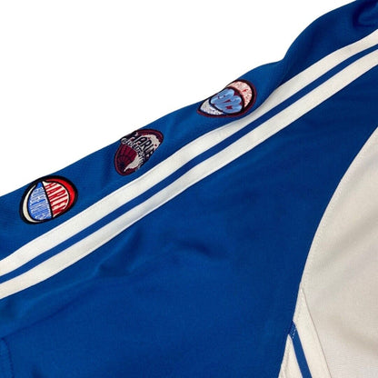 Vintage Multi-Coloured Harlem Globetrotters Platinum Fubu Zip-Up Jersey XXXL